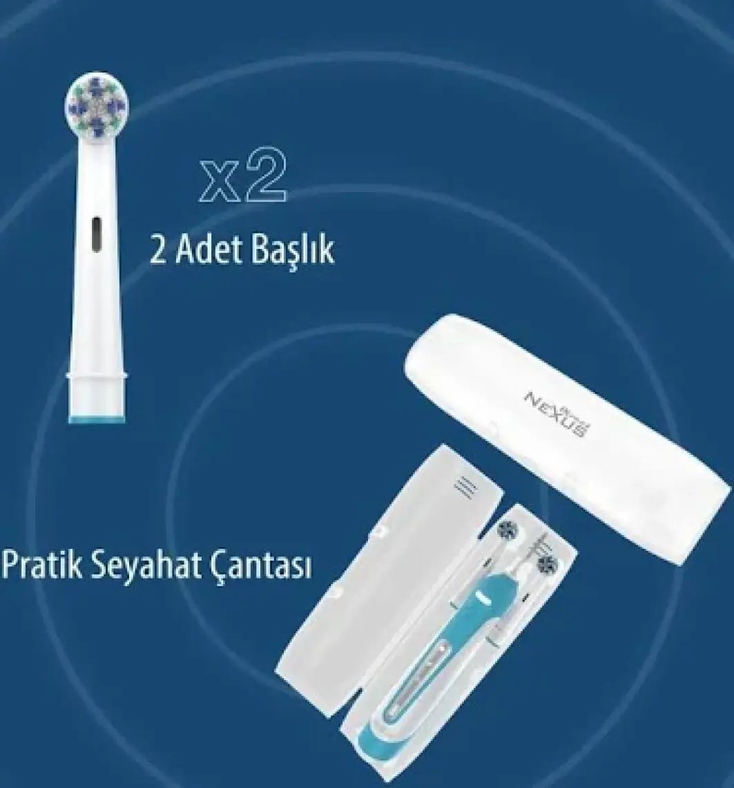 Direct Nexus Elektirikli Şarj Edilebilir Diş Fırçası + 2 Yedek Başlık