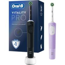 Oral-B D103 Vitality Pro Cross Action Şarjlı Diş Fırçası 2'li Avantaj Paketi - Siyah / Lila