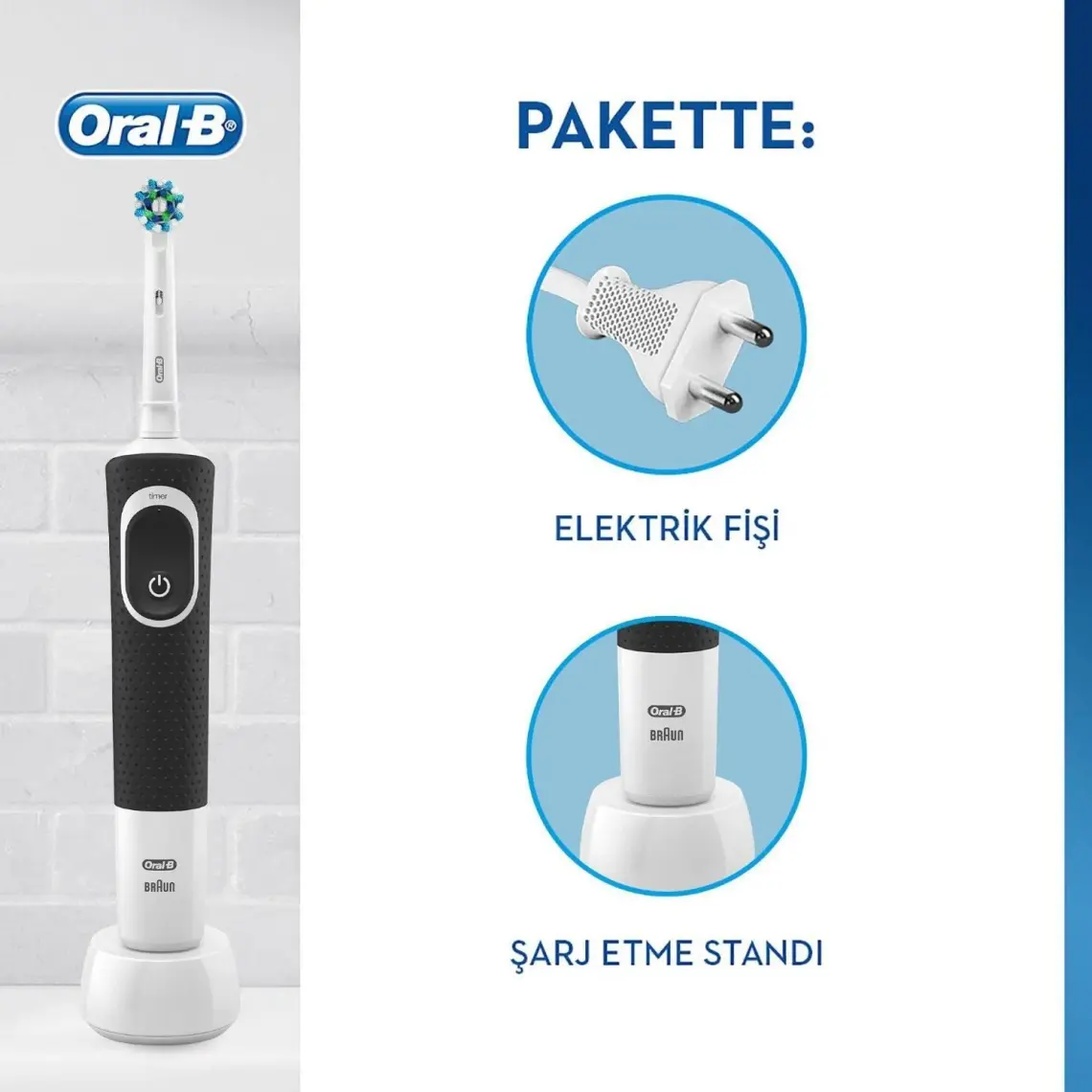 Oral-B Vitality 100 Cross Action Mavi Şarjlı Diş Fırçası