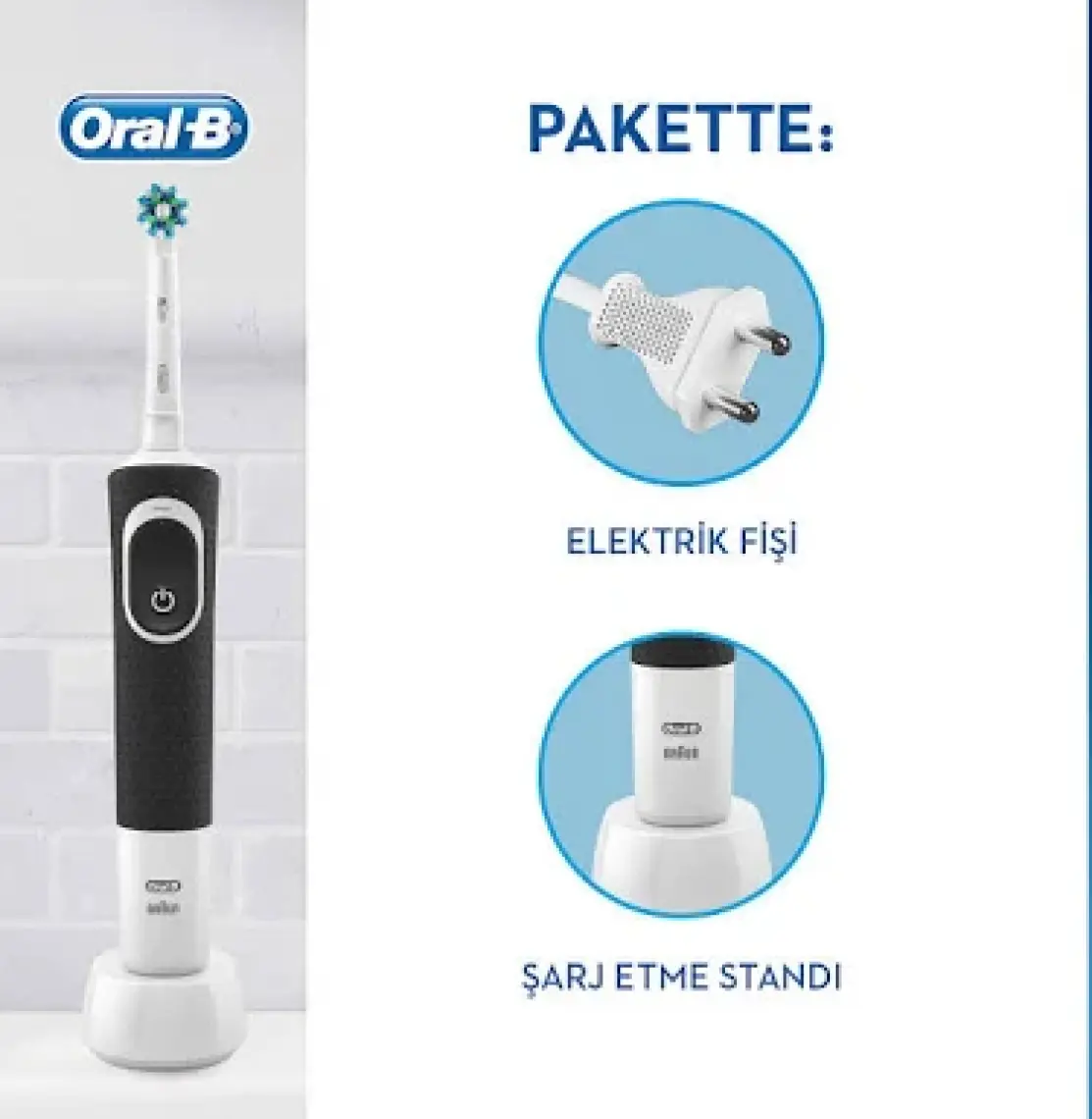Oral-B D100 Şarjlı  Black Crossaction Diş Fırçası