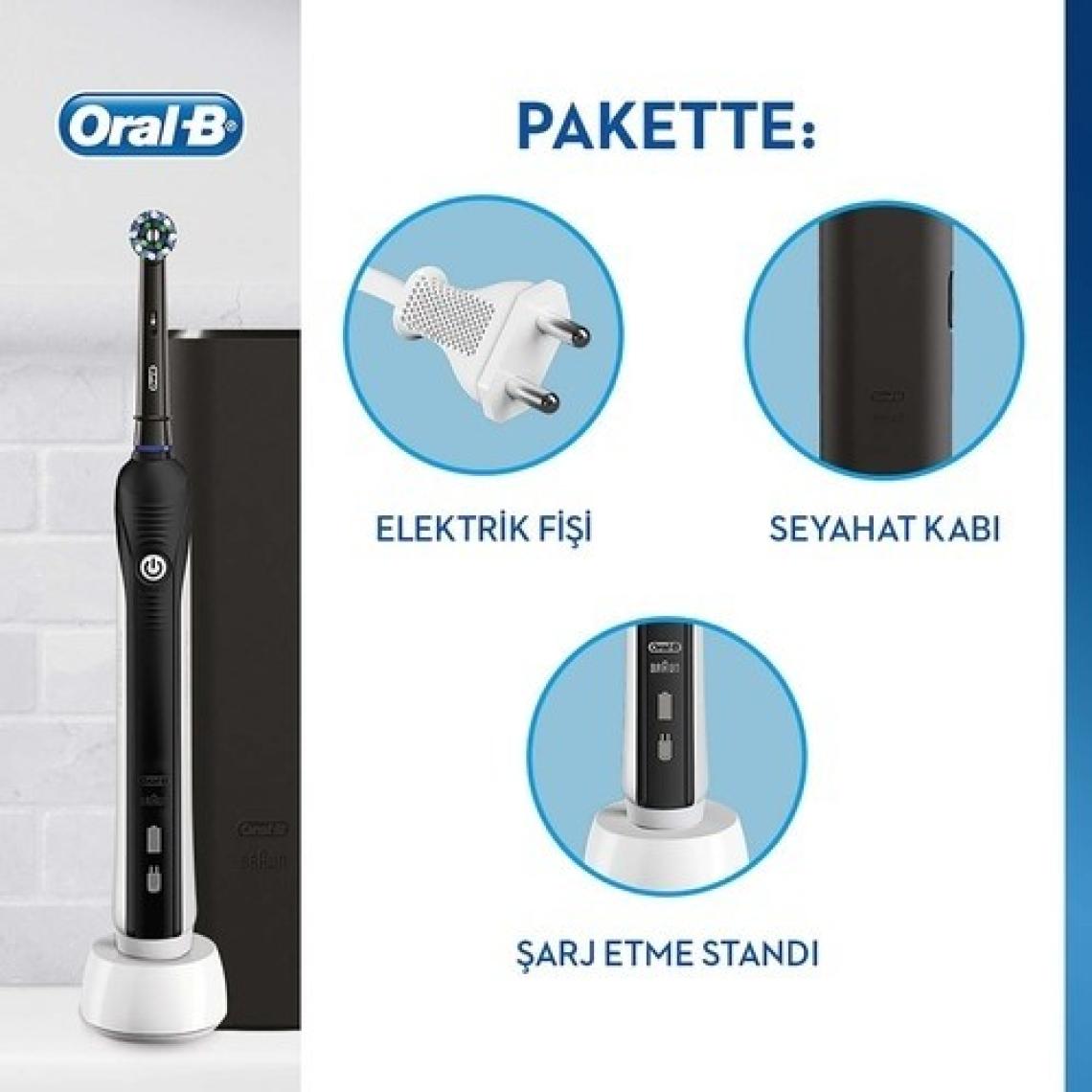 Oral-B Pro 750 Power Siyah Şarjlı Diş Fırçası