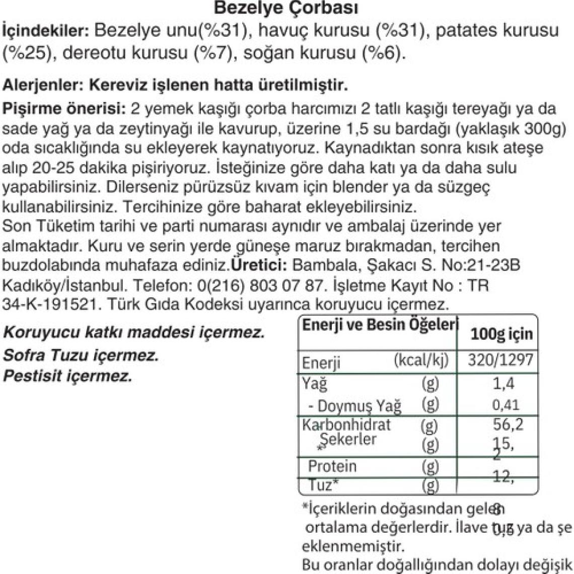 Bambala 4'lü Çorba Paketi (brokoli, kereviz, bezelye ve pırasa çorbası)
