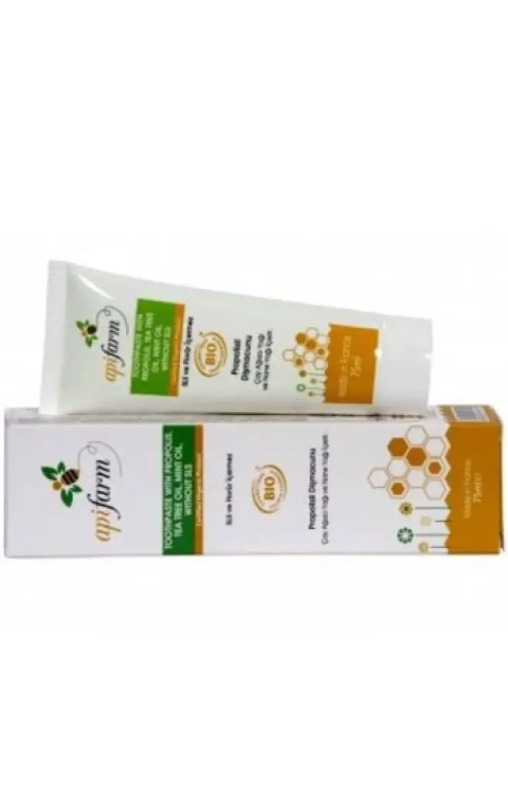 Eğriçayır Apifarm Organik Diş Macunu (Propolis, Çay Ağaçı Yağı, Naneli) 75Ml