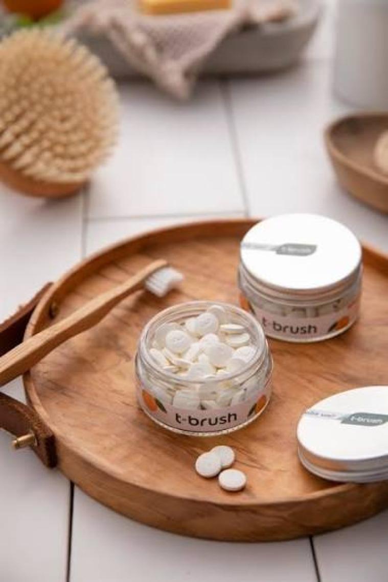 T-Brush Portakallı  Doğal Diş Macunu Tableti - Florürsüz - Glutensiz - Vegan - 90 Tablet