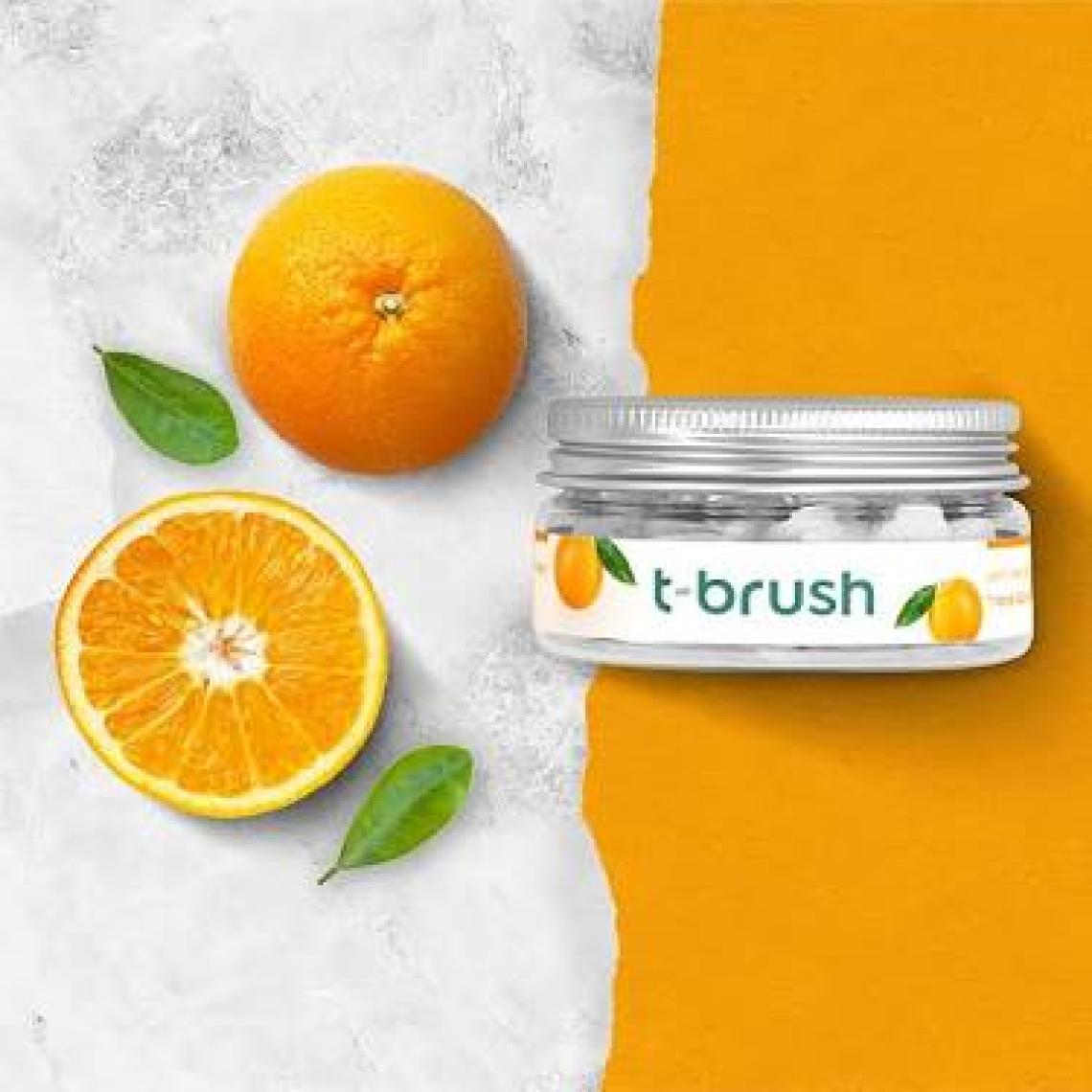 T-Brush Portakallı  Doğal Diş Macunu Tableti - Florürsüz - Glutensiz - Vegan - 90 Tablet