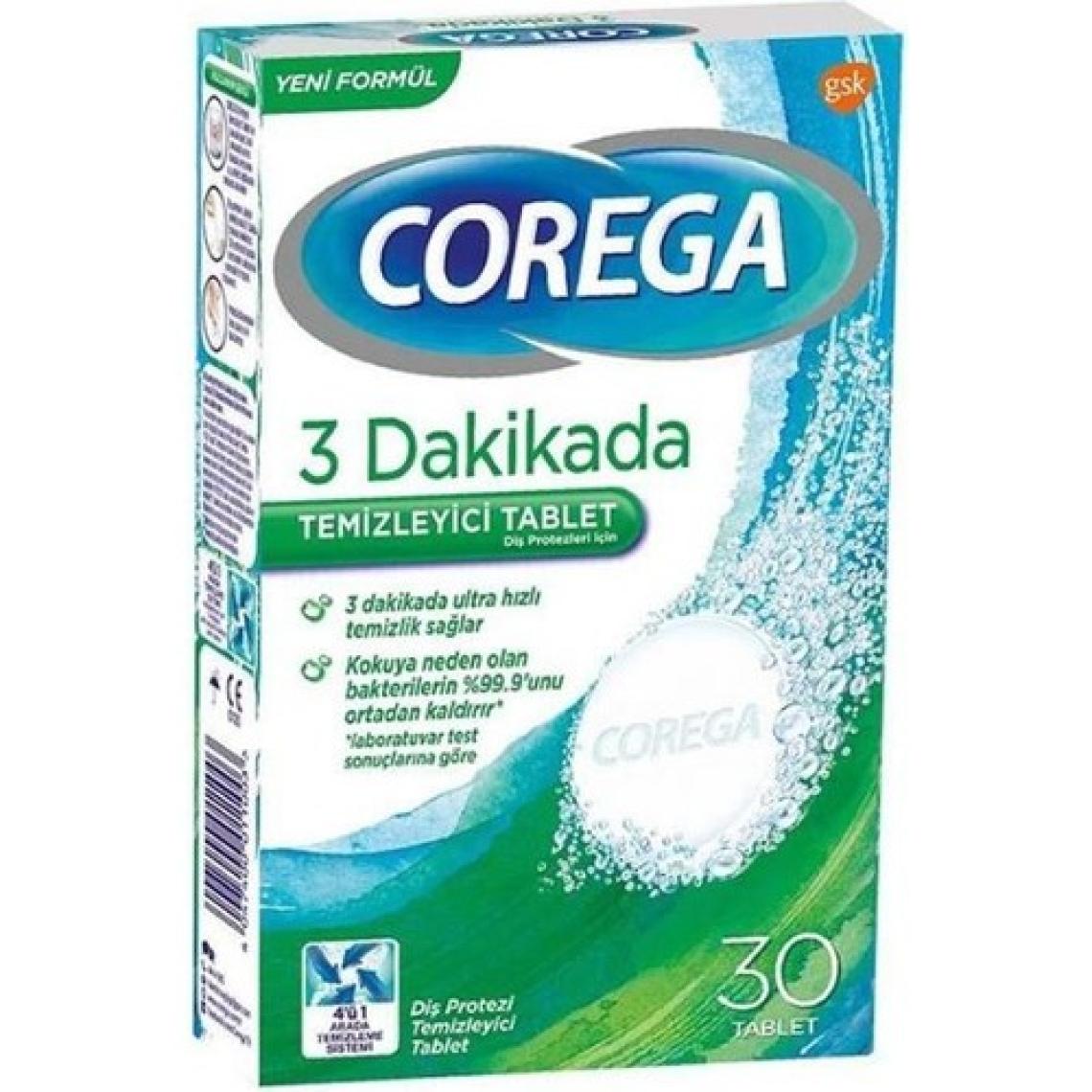 Corega 3 Dakikada Protez Temizleyici Tablet 30'lu