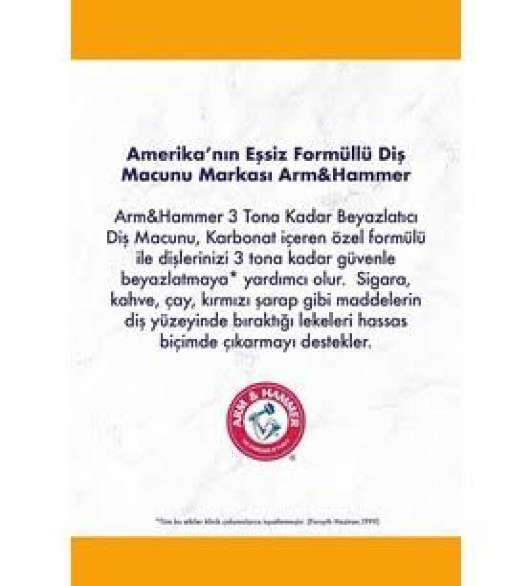 Arm & Hammer Charcoal Sensitive White Aktif Kömürlü Diş Macunu 75 ml