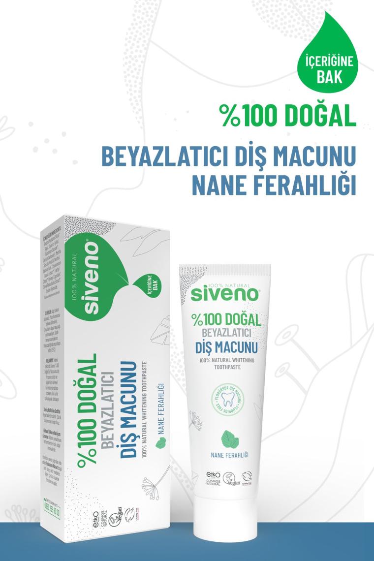 %100 Doğal Diş Macunu Beyazlatıcı Nane Ferahlığı Florürsüz 65 Gr
