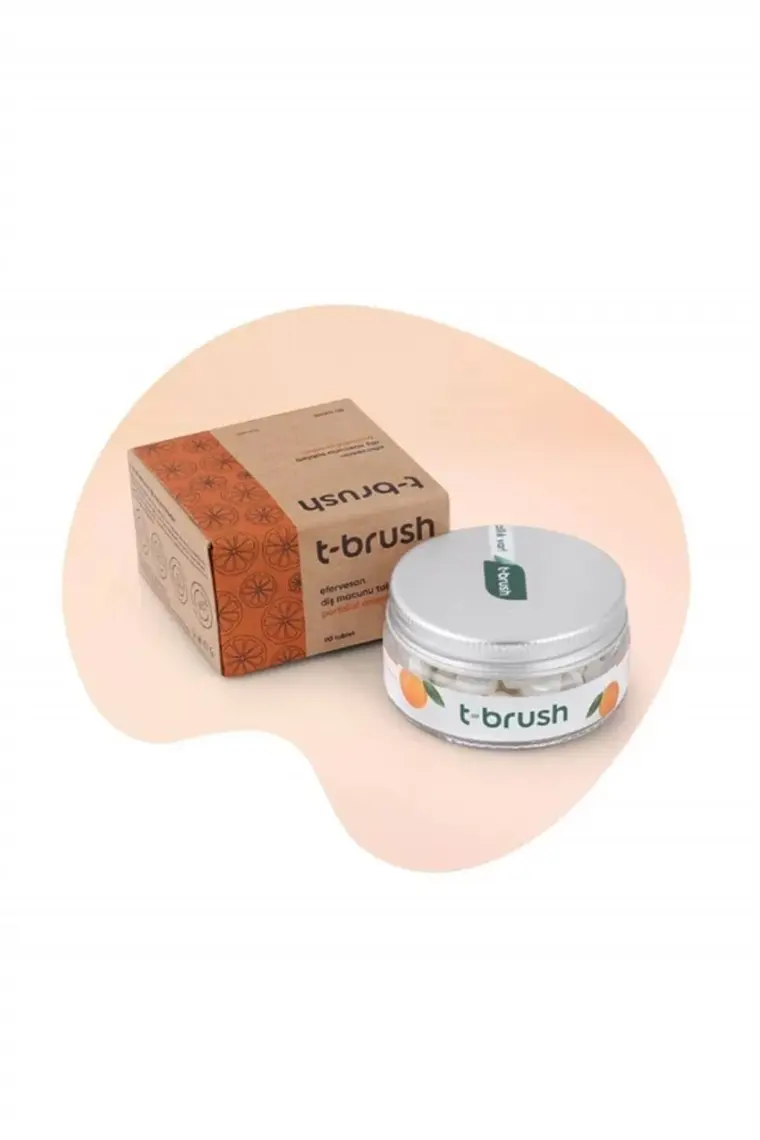 T-Brush Portakal Aromalı Diş Macunu Tableti-Florürlü