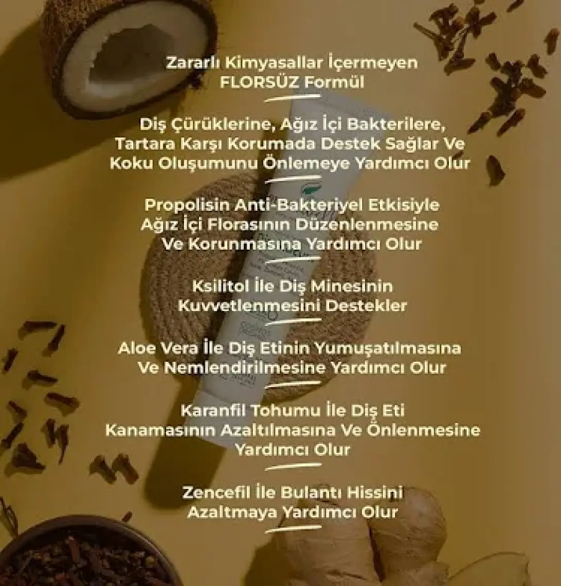 Momwell Organik Florürsüz Diş Macunu Komple Ağız Bakım  75 gr