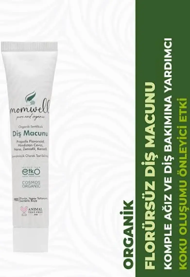 Momwell Organik Florürsüz Diş Macunu Komple Ağız Bakım  75 gr