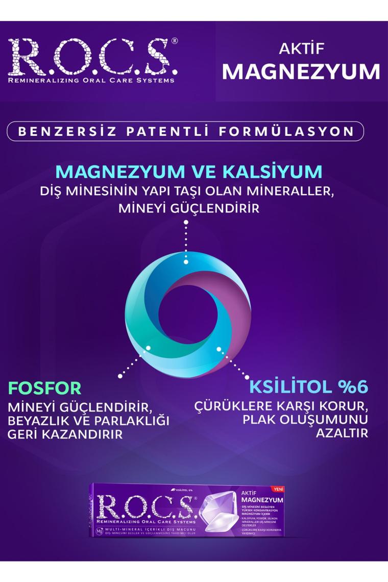 Aktif Magnezyum - Diş Minesi Besleyici Günlük Diş Macunu 94g