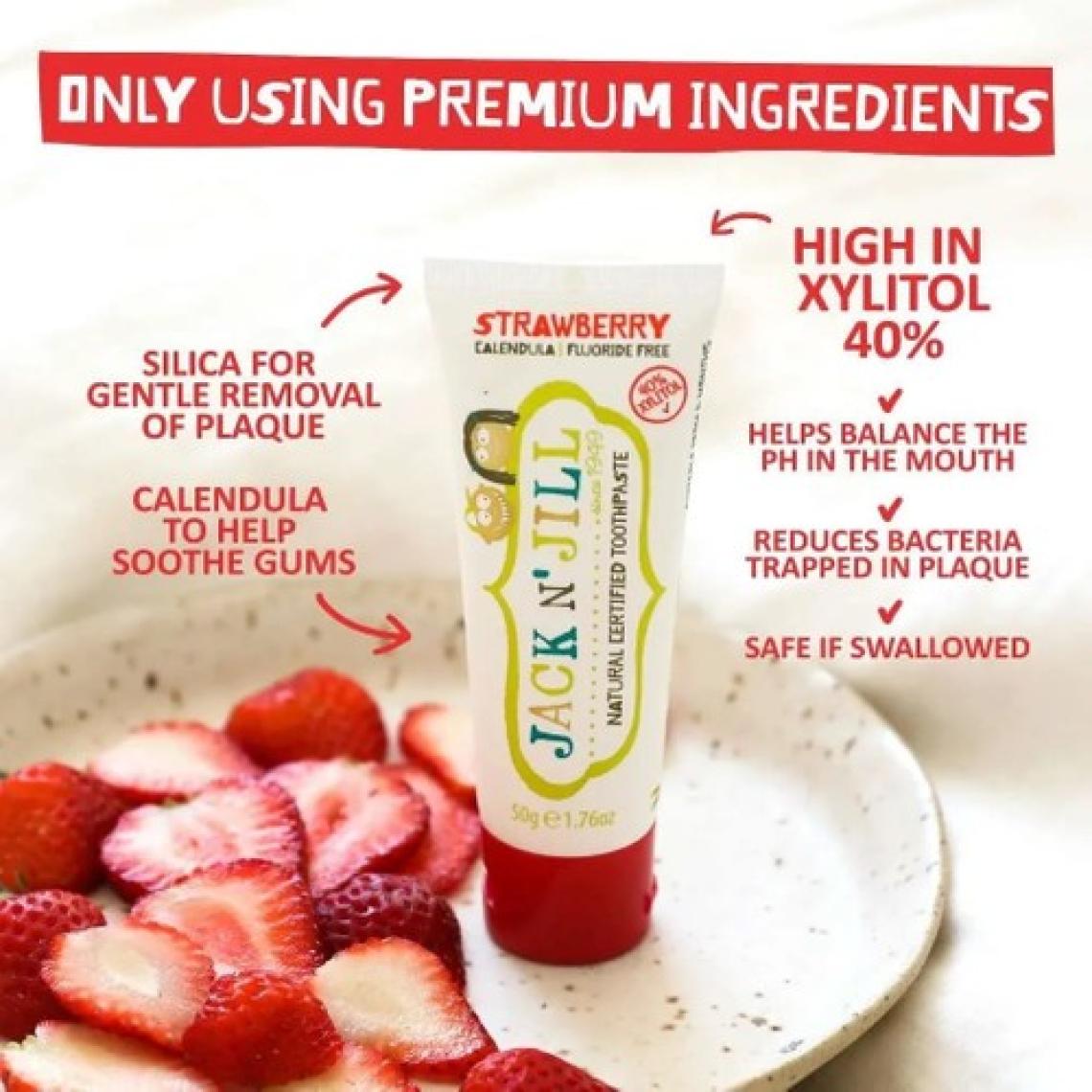 Jack N' Jill Doğal Diş Macunu -  Çilek Aromalı 50g.