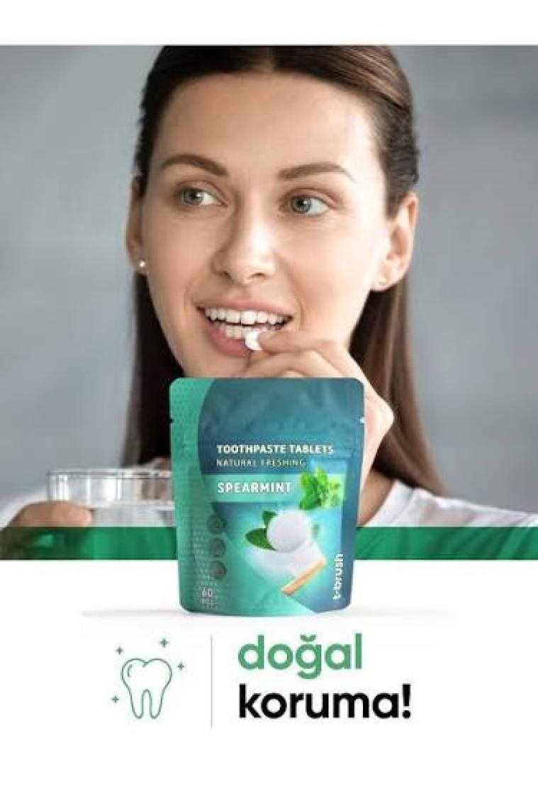 T-Brush Smokers Nane Aromalı Diş Macunu Tableti - 60 Tablet