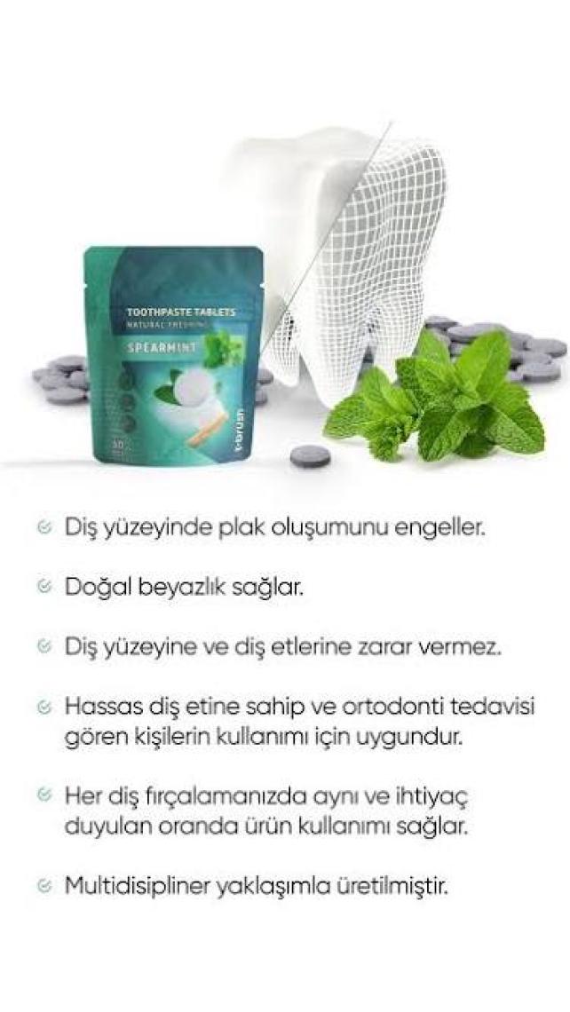 T-Brush Smokers Nane Aromalı Diş Macunu Tableti - 60 Tablet