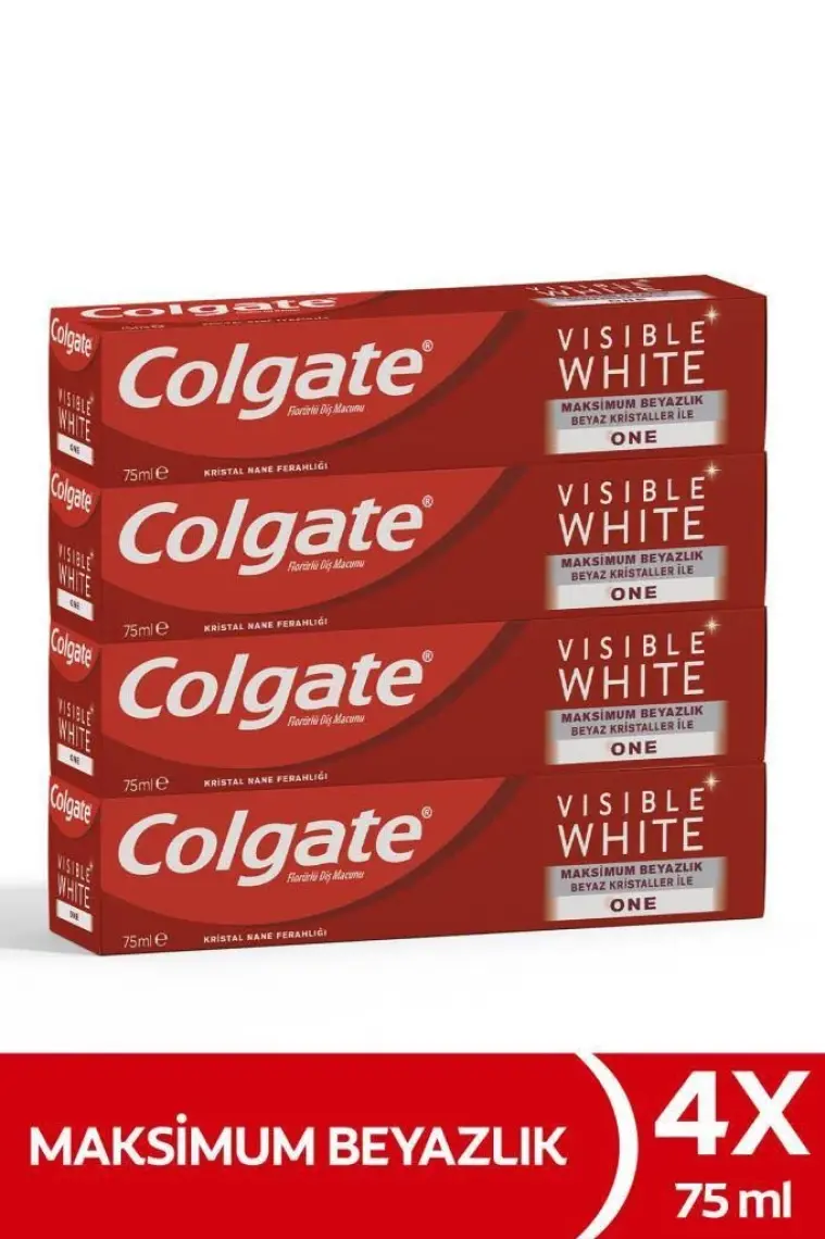 Colgate Visible White Maksimum Beyazlık Diş Macunu 75 ml x 4 Adet