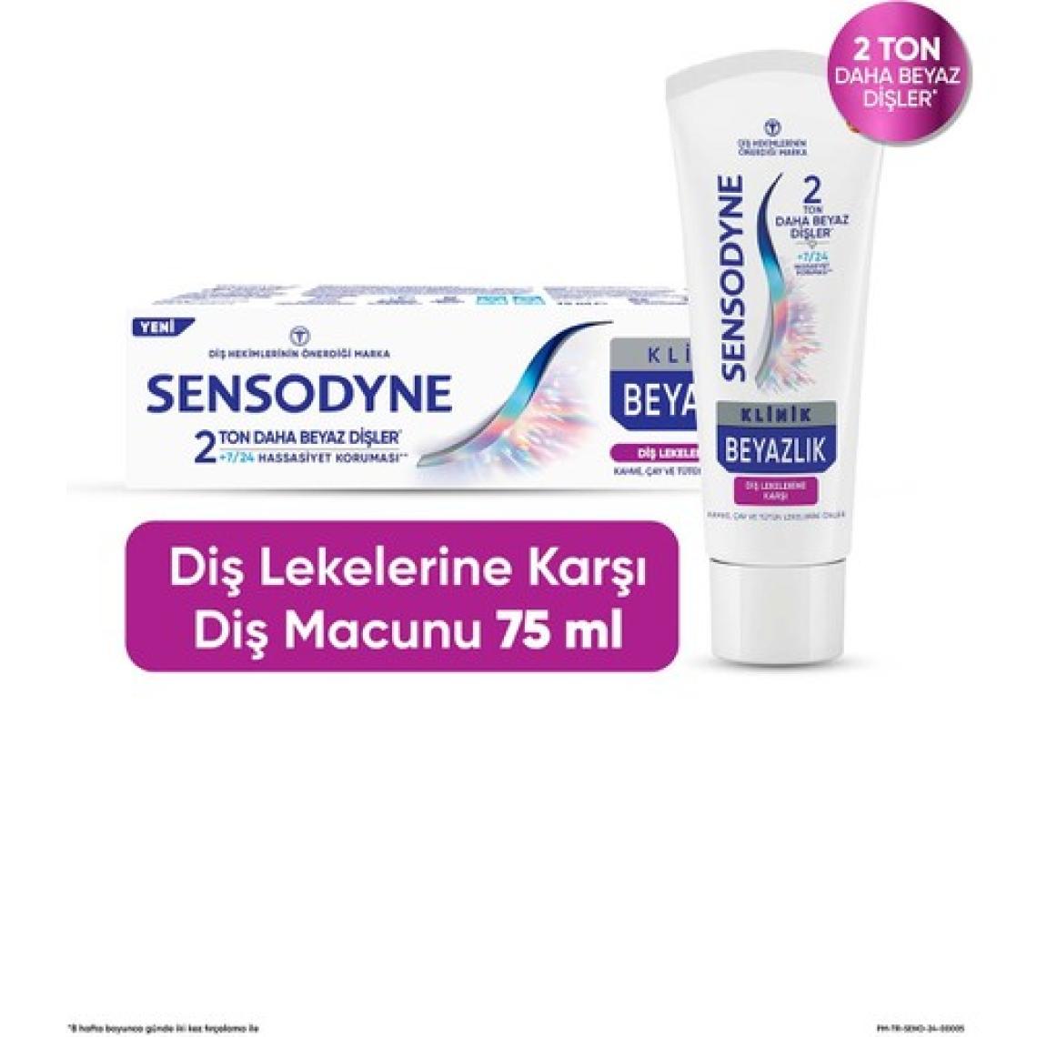 Sensodyne Klinik Beyazlık Çay, Kahve ve Tütün Lekelerine Karşı Diş Macunu 75 ml