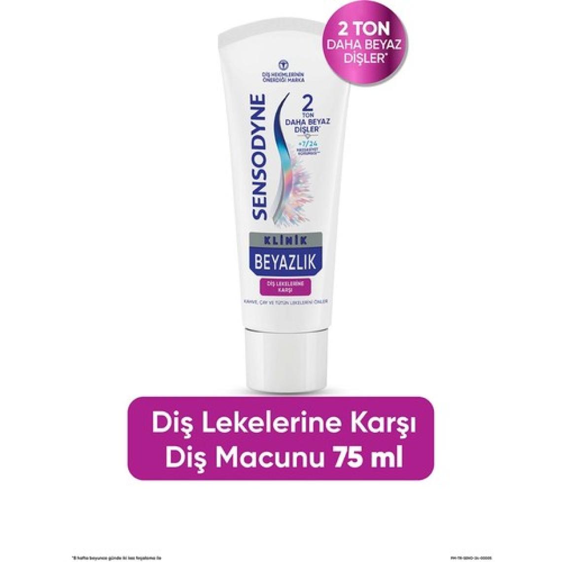 Sensodyne Klinik Beyazlık Çay, Kahve ve Tütün Lekelerine Karşı Diş Macunu 75 ml
