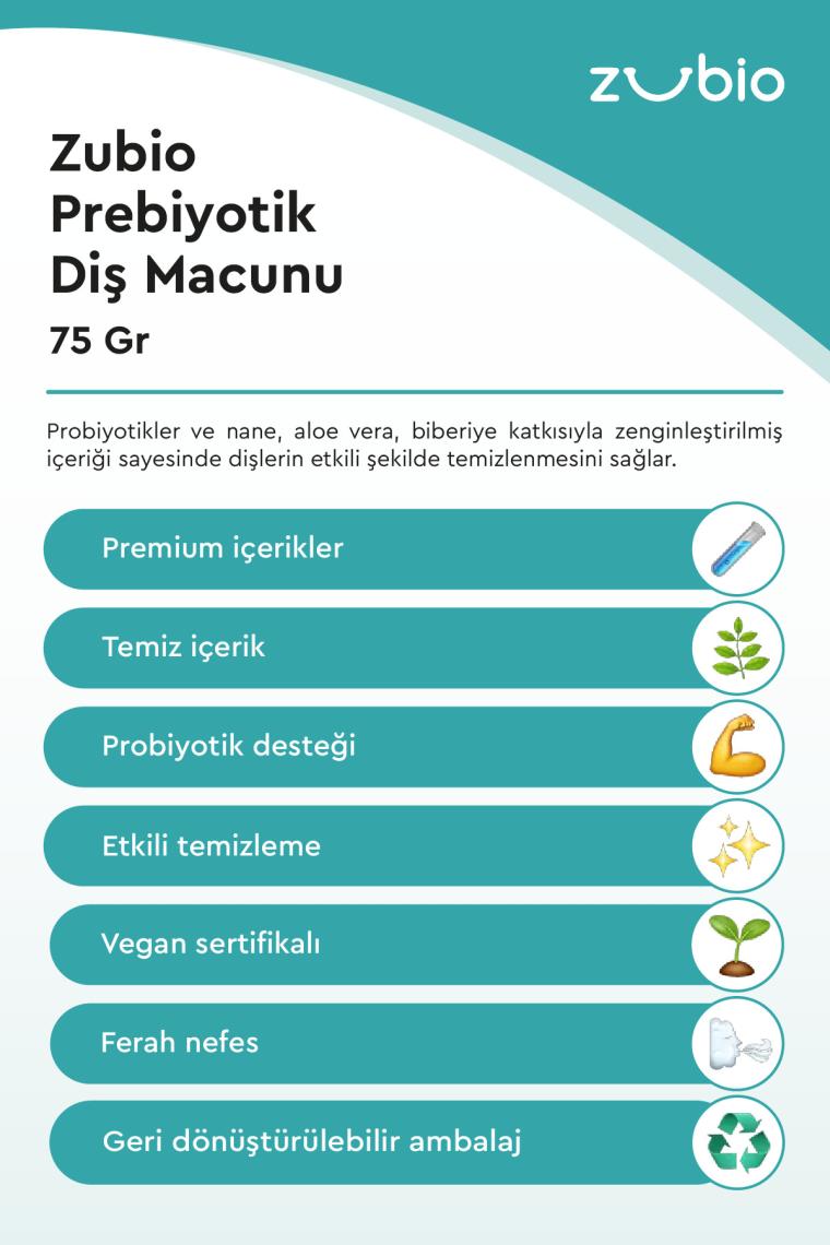 Prebiyotik Diş Macunu, 75 gr