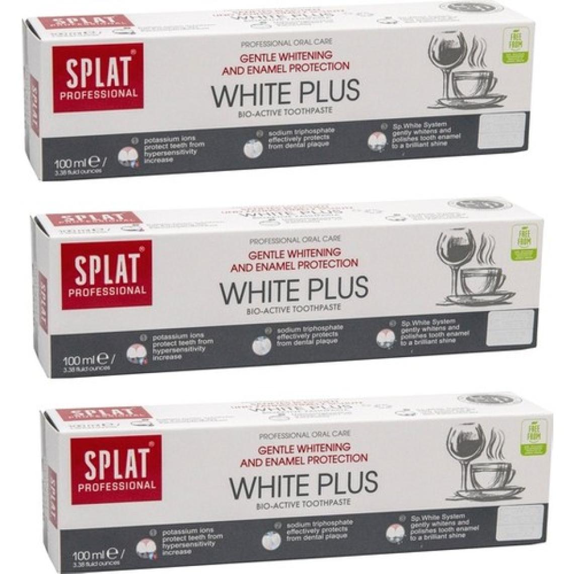 SPLAT Professional White Plus 100 ml - Mine Koruması Ve Beyazlatma Diş Macunu x 3 Adet
