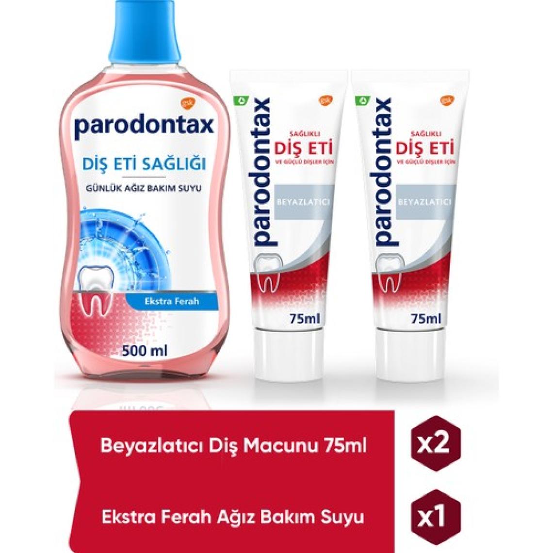 Parodontax Diş Macunu 75 ml x 2 + Ekstra Ferah Ağız Bakım Suyu