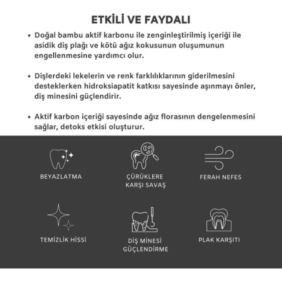 Zubio Aktif Karbonlu Beyazlatıcı Diş Macunu, 75 Gr