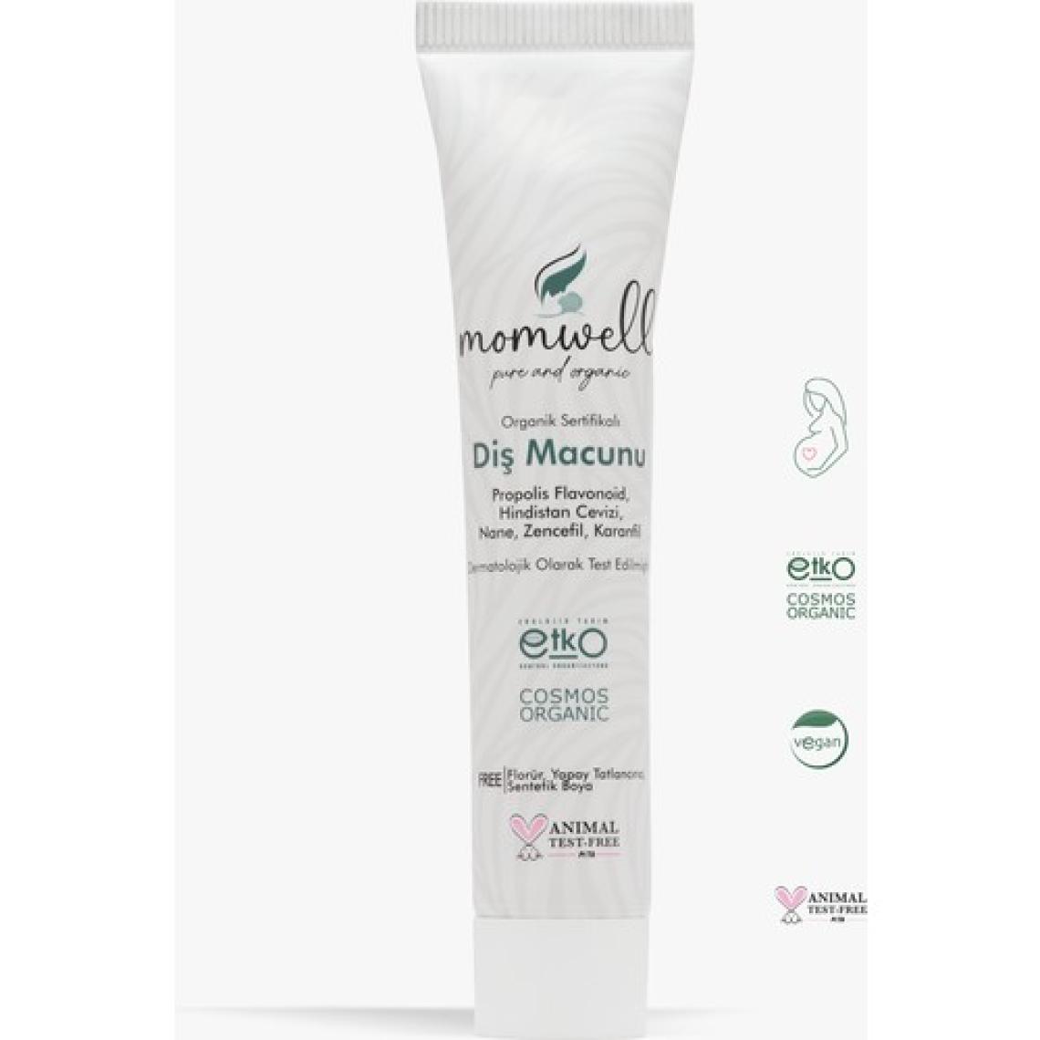 Momwell Organik Florürsüz Diş Macunu Komple Ağız Bakım  75 gr