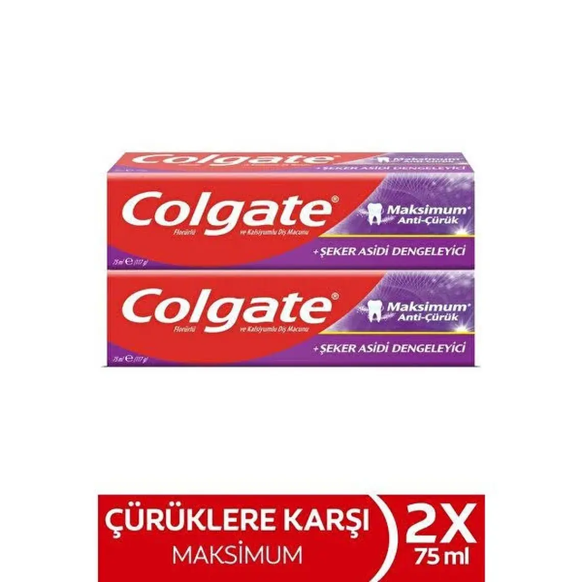 Colgate 2 Adet Maksimum Anti Çürük Diş Macunu 75 ml