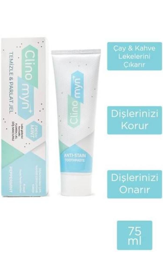 Clinomyn Fresh Temizleme Parlatma Jel Diş Macunu 75 ml x 5 Adet