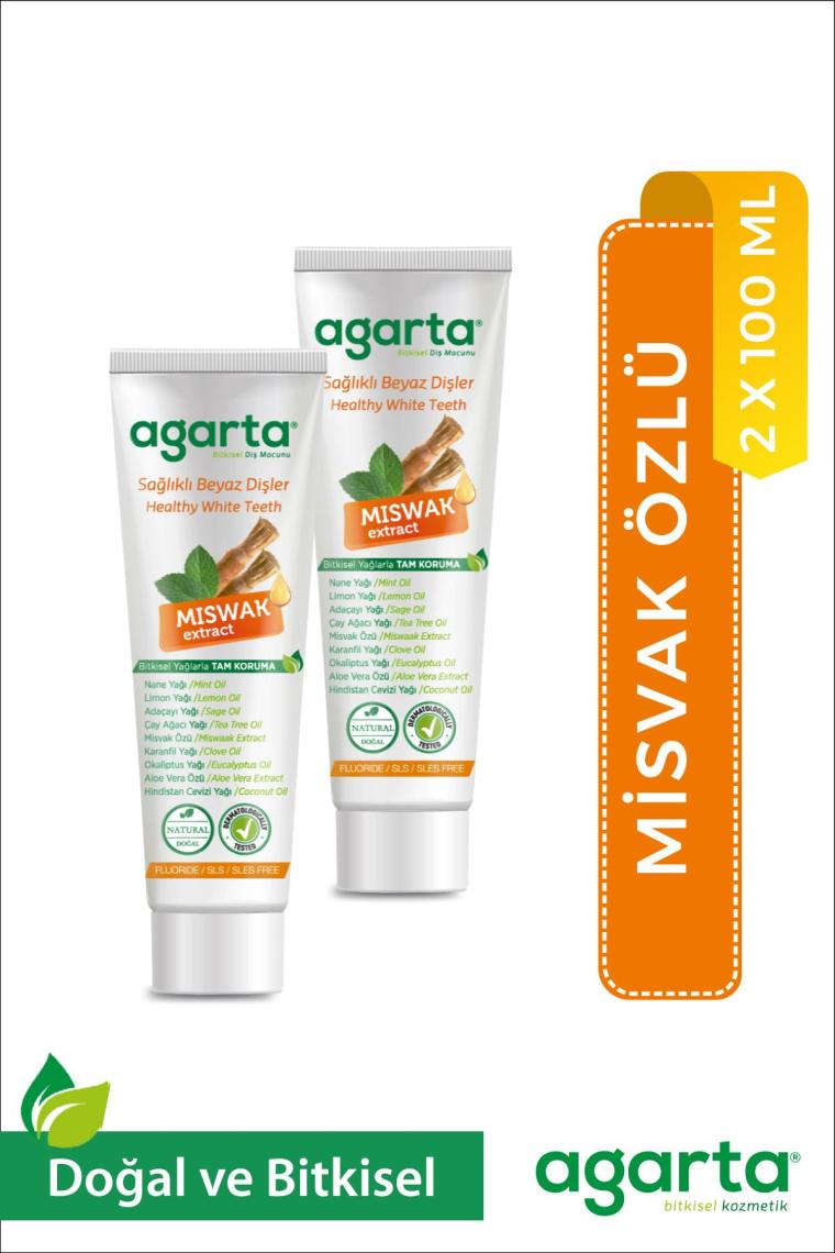 Agarta Doğal Misvak Özlü Diş Macunu 100 ml x 2 Adet