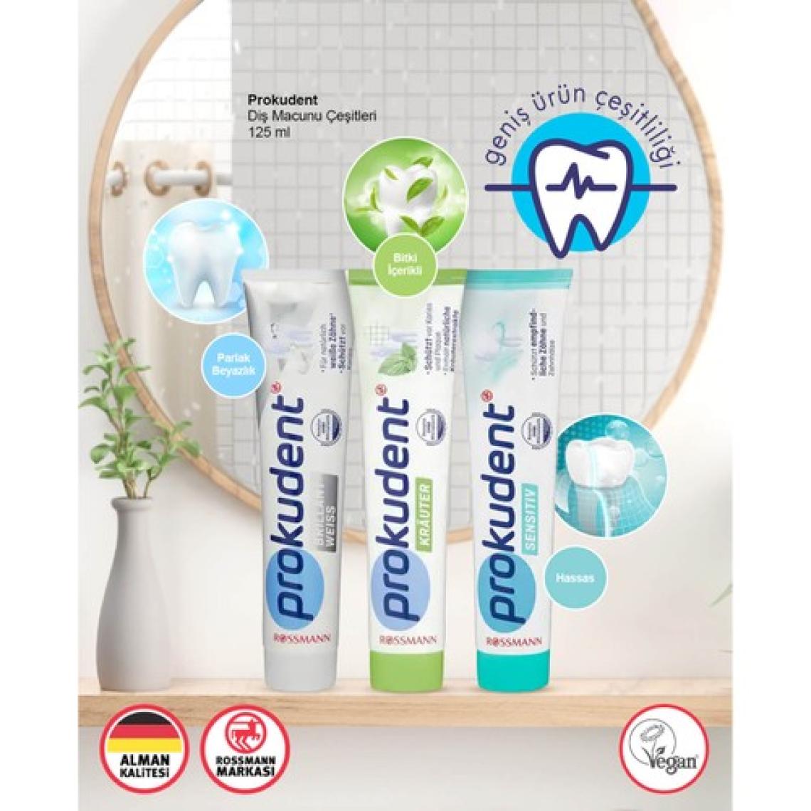 Prokudent Vegan Diş Macunu - Hassas Dişler ve Diş Eti için Bakım, 125 ml