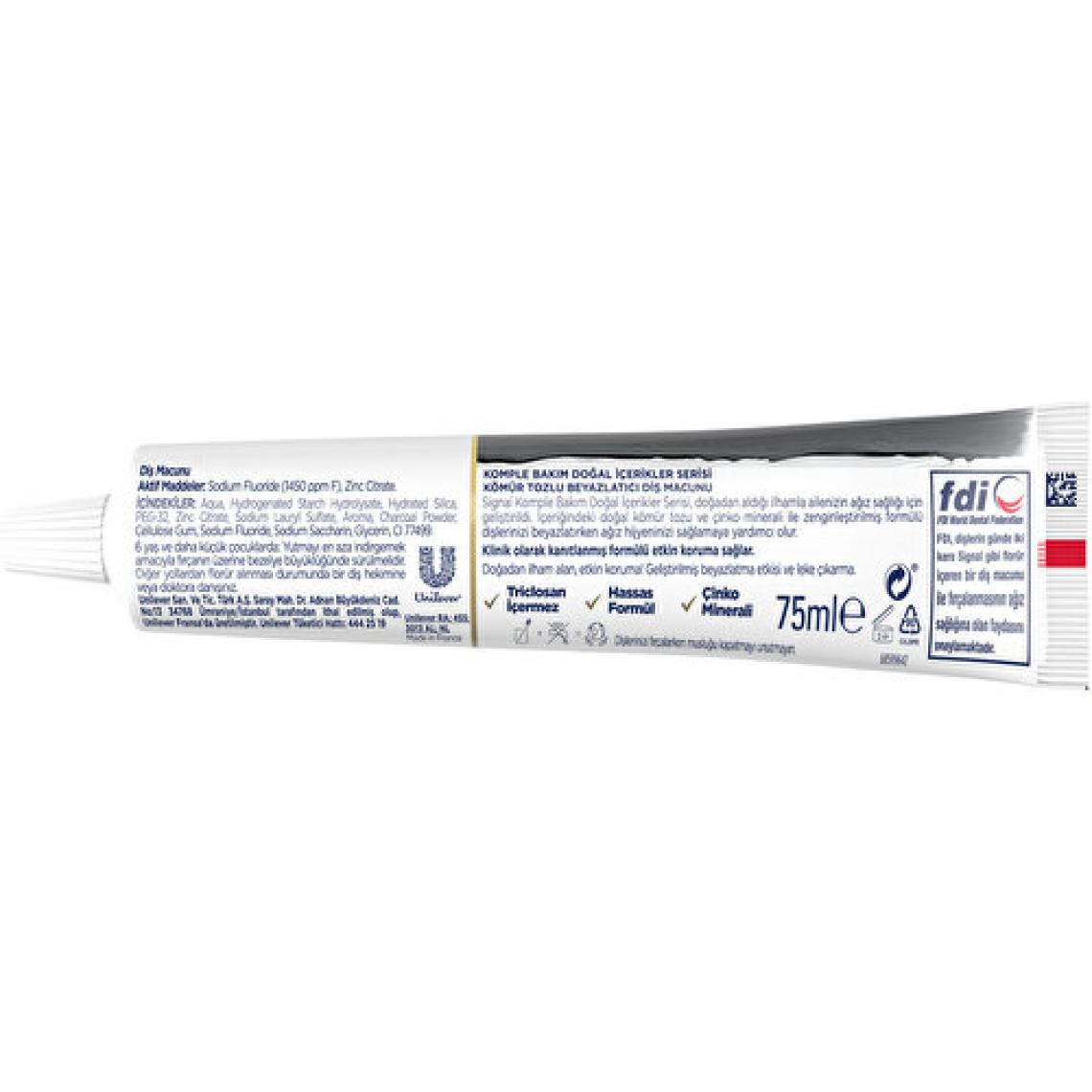 Signal Nature Elements Carbon & Detox Kömür Tozu 75 ml Diş Macunu
