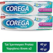 Corega Süper Tat Içermez Diş Protez Yapıştırıcı Krem 40 gr x 2 Adet