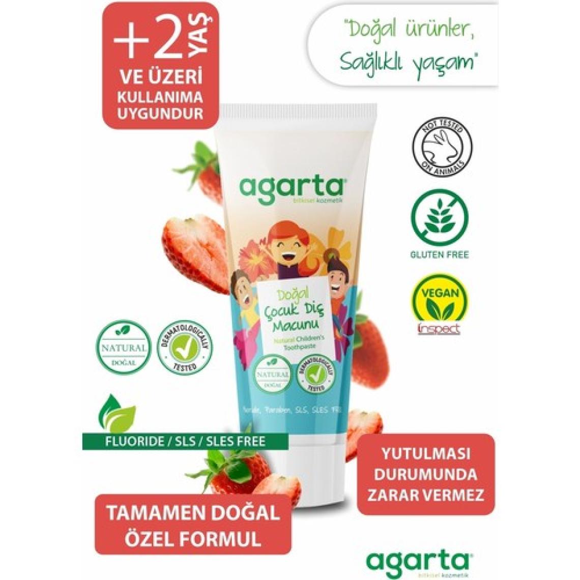 Agarta Çocuk Diş Macunu - Doğal İçerik, SLS ve Paraben İçermeyen, 75 ml, Türkiye Üretimi