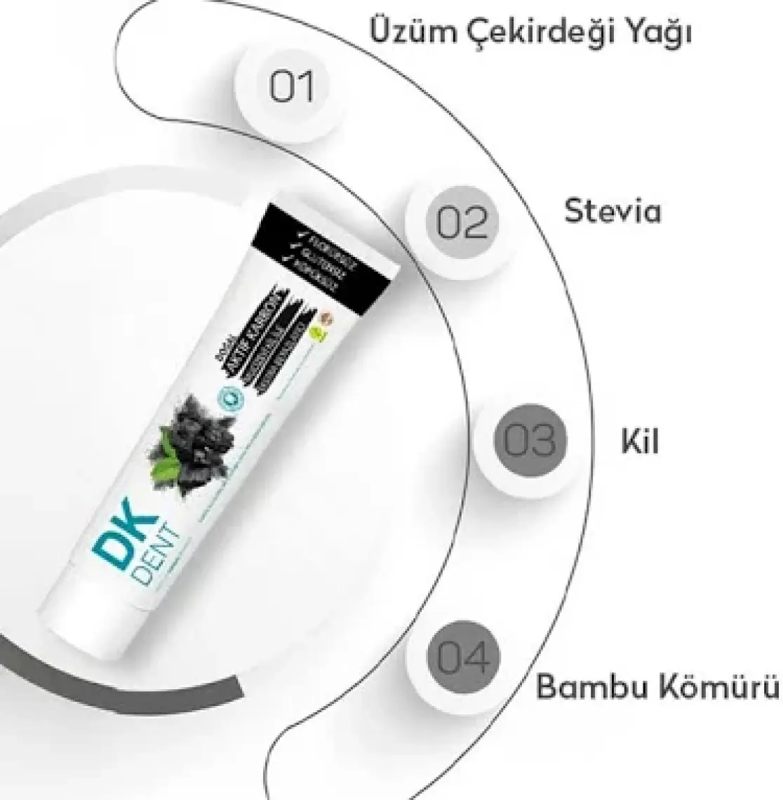 DKDENT Vegan Aktif Karbonlu Florürsüz Diş Macunu 75 ml Diş Fırçası Hediyeli