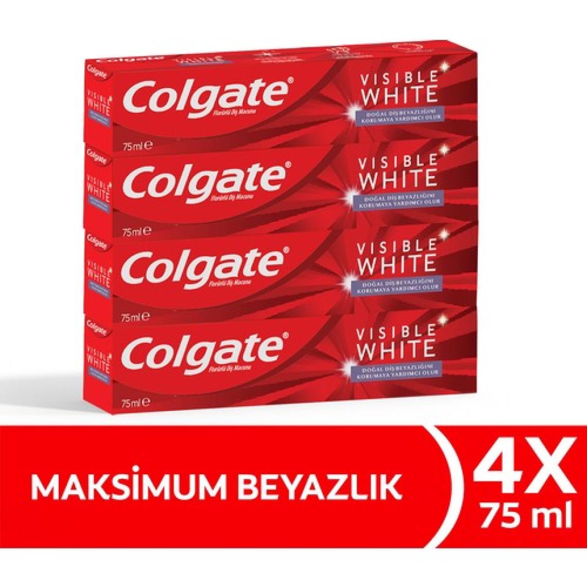 Colgate Visible White Maksimum Beyazlık Diş Macunu 75 ml x 4 Adet