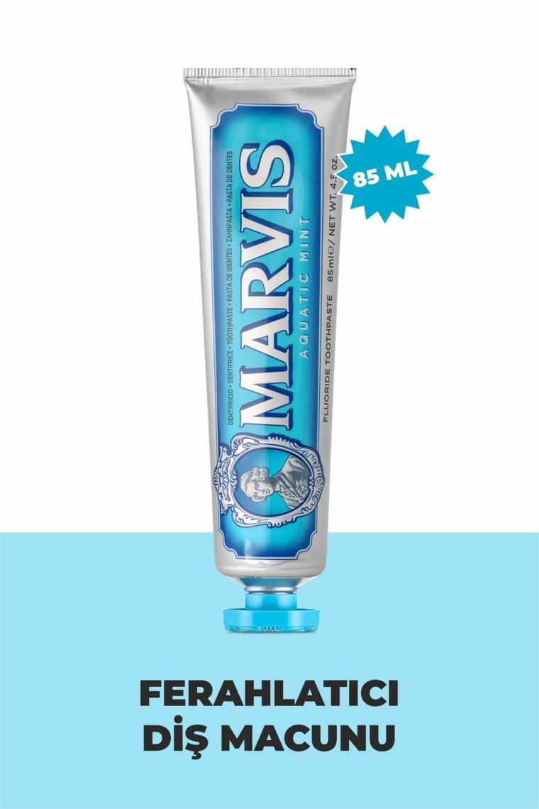 Marvis Beyazlatıcı Diş Macunu - Xylitol ile Plak ve Çürük Önleyici, 85 ml, Nane Aromalı, Ferah Nefes İçin