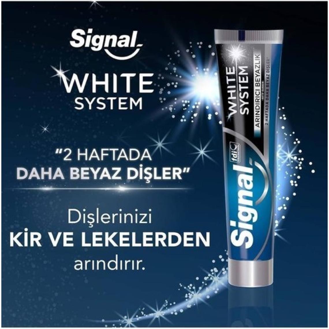 Signal White System Diş Macunu Arındırıcı Beyazlık Aktif Karbon 75 ml x 4 Adet