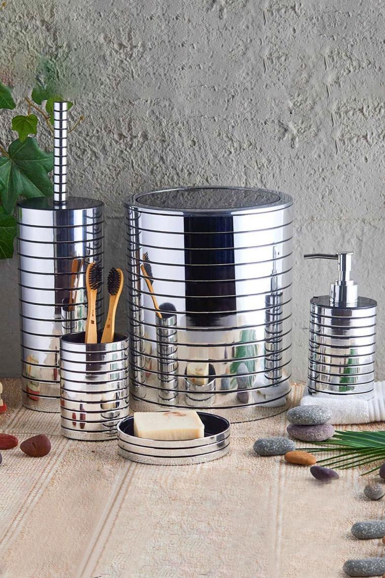 14758 Linea 5li Banyo Seti Silver Siyah
