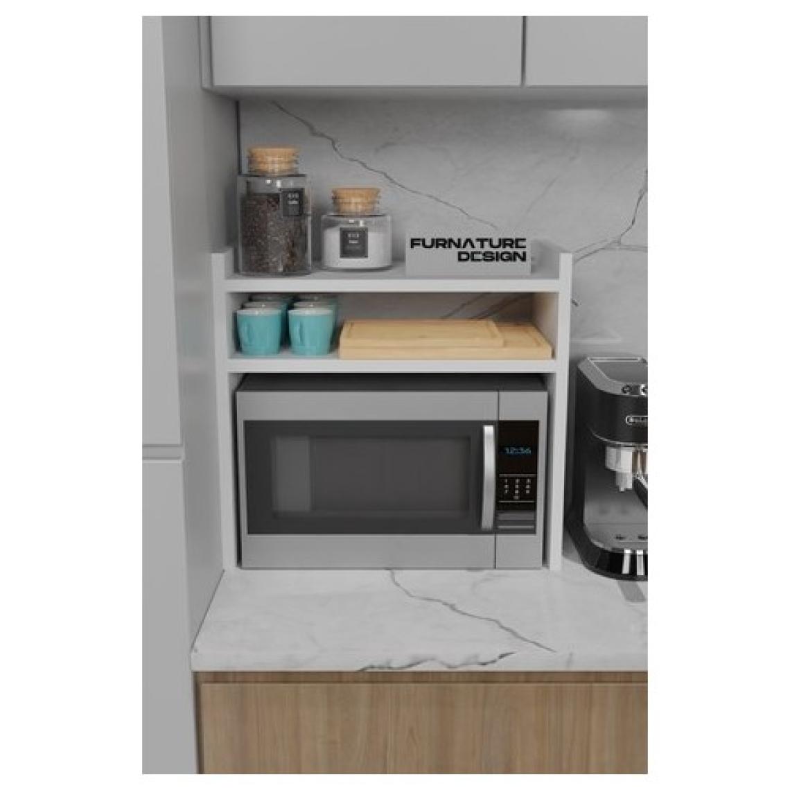 Furnature Design Tezgah Üstü Mikrodalga Fırın Rafı Mutfak Organizer Beyaz