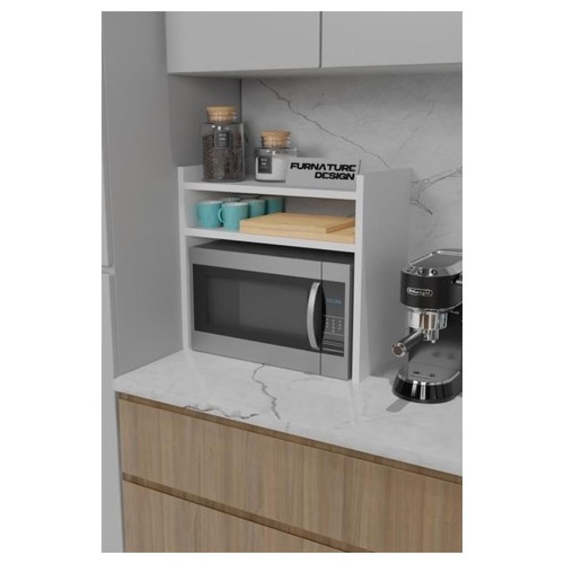 Furnature Design Tezgah Üstü Mikrodalga Fırın Rafı Mutfak Organizer Beyaz