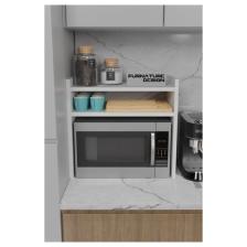Furnature Design Tezgah Üstü Mikrodalga Fırın Rafı Mutfak Organizer Beyaz