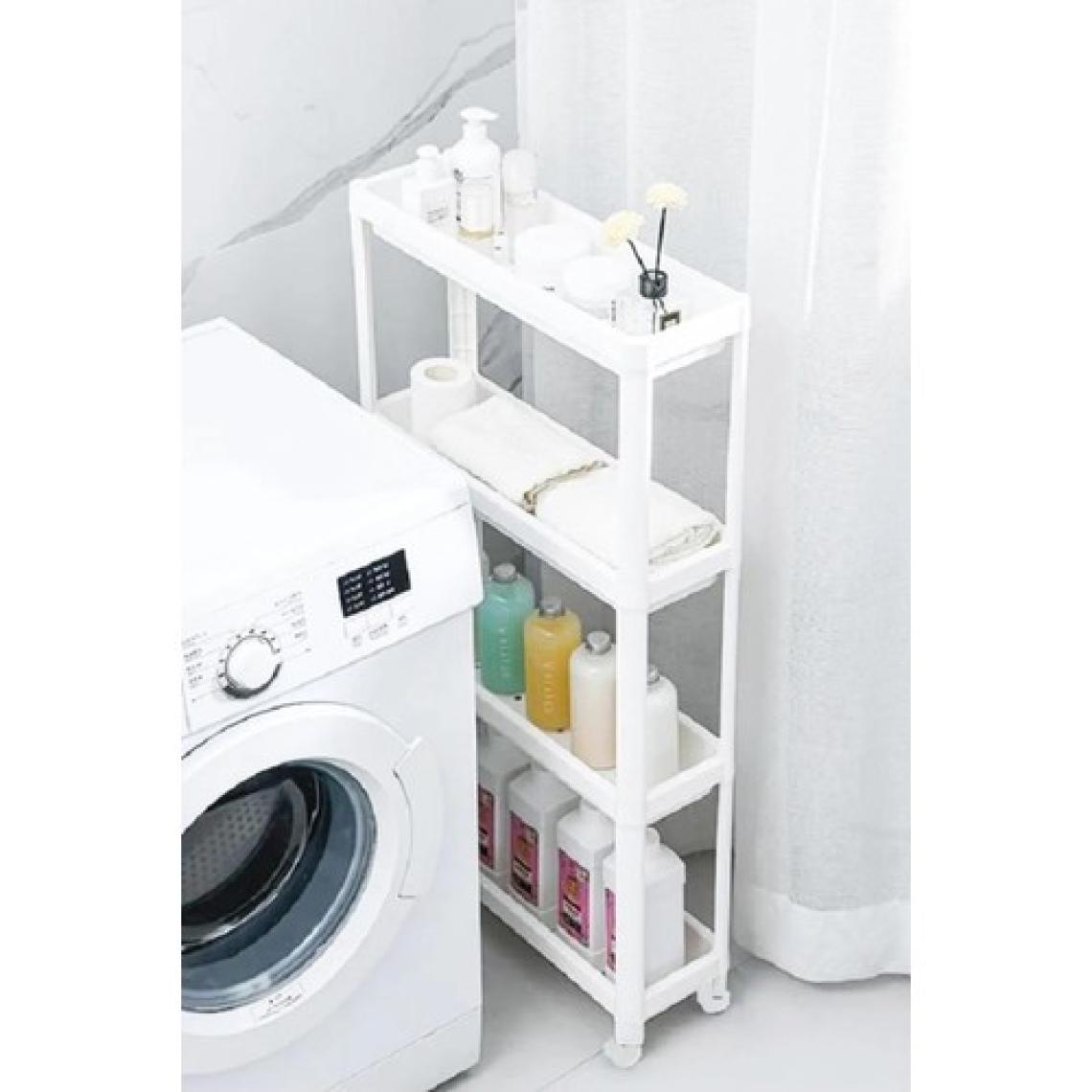 Frapan Home Tekerlekli Raf Ünitesi 4 Katlı Mutfak Rafı Banyo Rafı Banyo Düzenleyici Dar Alan Organizer