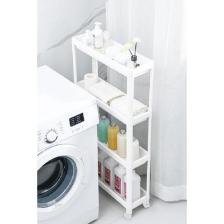 Frapan Home Tekerlekli Raf Ünitesi 4 Katlı Mutfak Rafı Banyo Rafı Banyo Düzenleyici Dar Alan Organizer