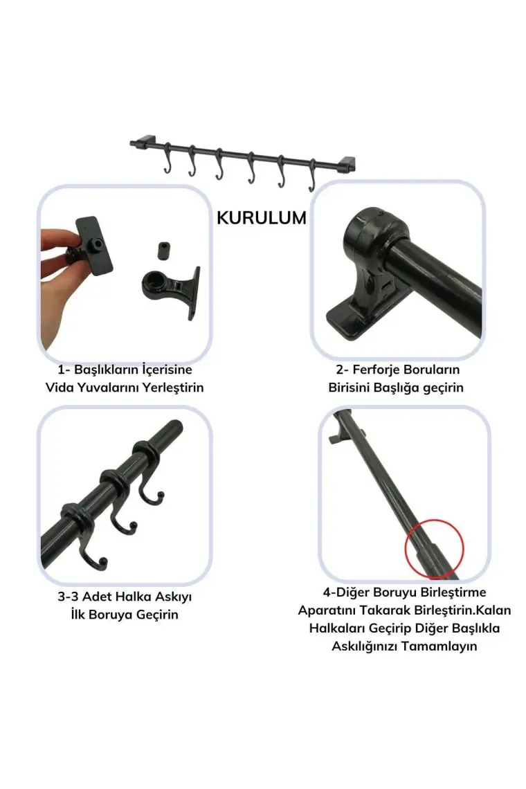 Retro Ferforje Askılı Siyah Ahşap Kulplu Düzenleyici Mutfak Sepeti (3791)
