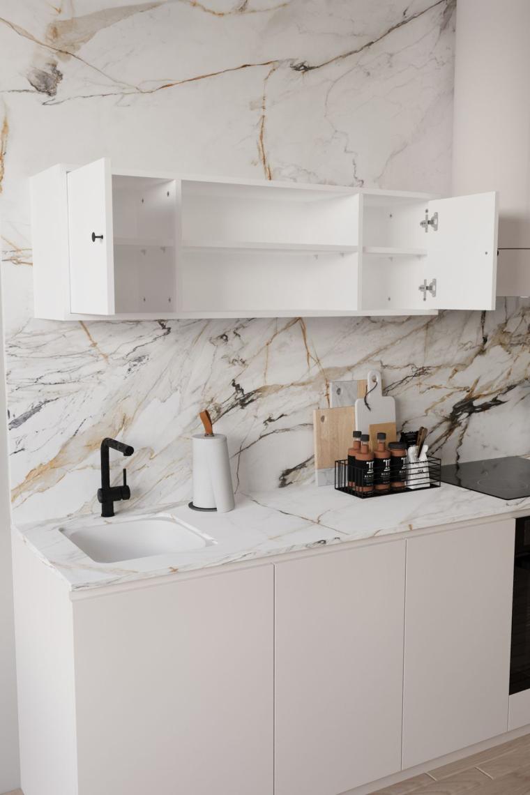 Remaks Merano 120  cm  Mutfak Düzenleyici Erzak Dolabı Beyaz