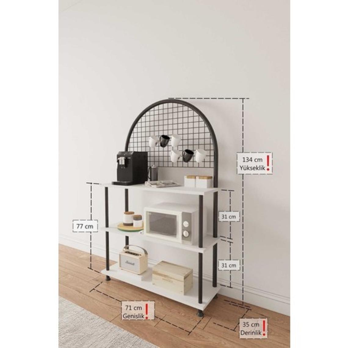 Mobitopya Çevir Kur Beyaz Çok Amaçlı Kahve Köşesi Dolabı, , Mutfak Düzenleyici 71*136*35