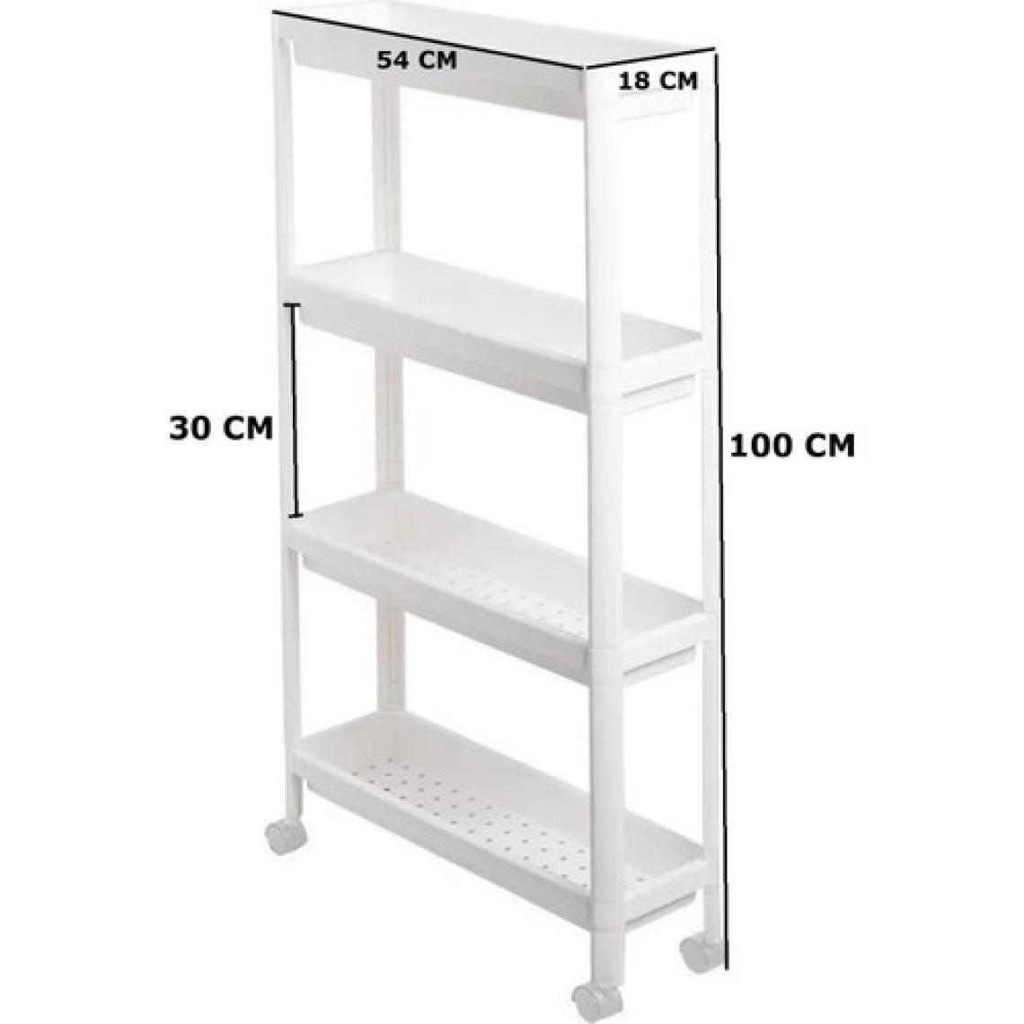 Ahir Ticaret Omaş Slim Yeni Tekerlekli 4 Katlı Banyo Rafı-Mutfak Raf Servis Sehpası Organizer