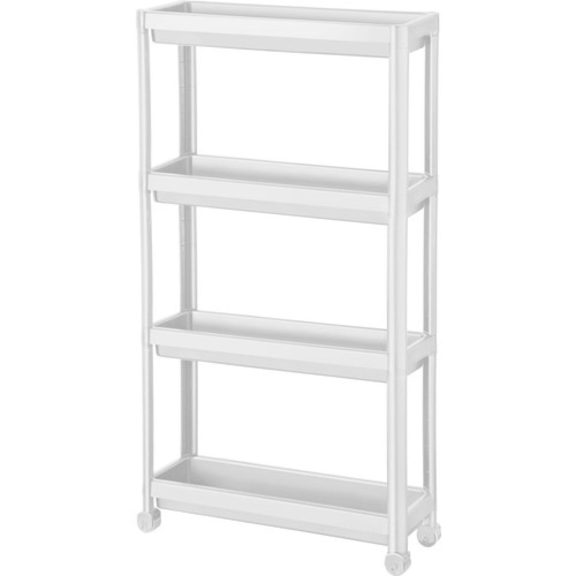 Ahir Ticaret Omaş Slim Yeni Tekerlekli 4 Katlı Banyo Rafı-Mutfak Raf Servis Sehpası Organizer