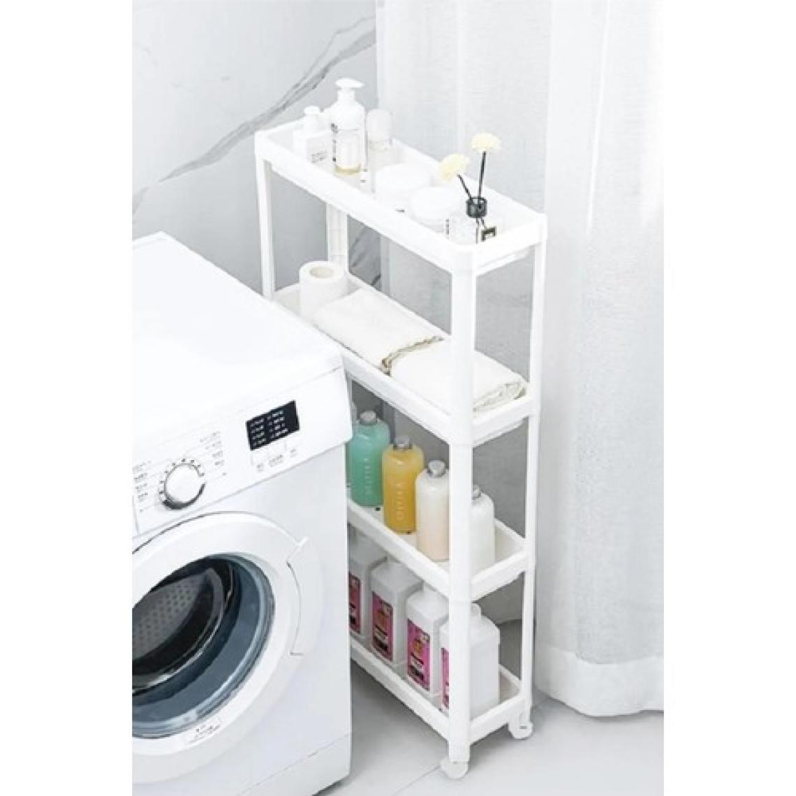 Ahir Ticaret Omaş Slim Yeni Tekerlekli 4 Katlı Banyo Rafı-Mutfak Raf Servis Sehpası Organizer